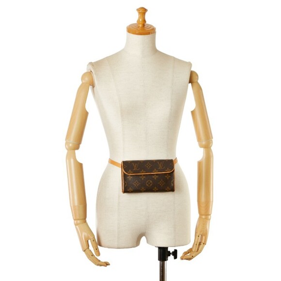 LOUIS VUITTON Brown Monogram Leather Pochette Hobo Bag